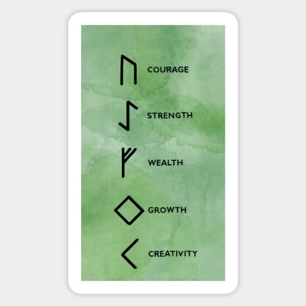 Bind Runes: Courage, Strength, Wealth, Growth, Creativity Sticker by neetaujla